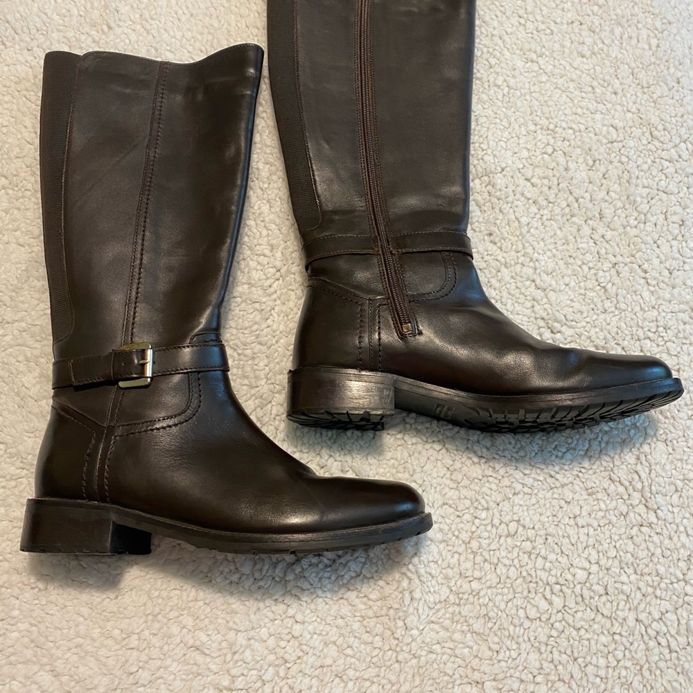 Clarks Dark Brown Leather Riding Boots